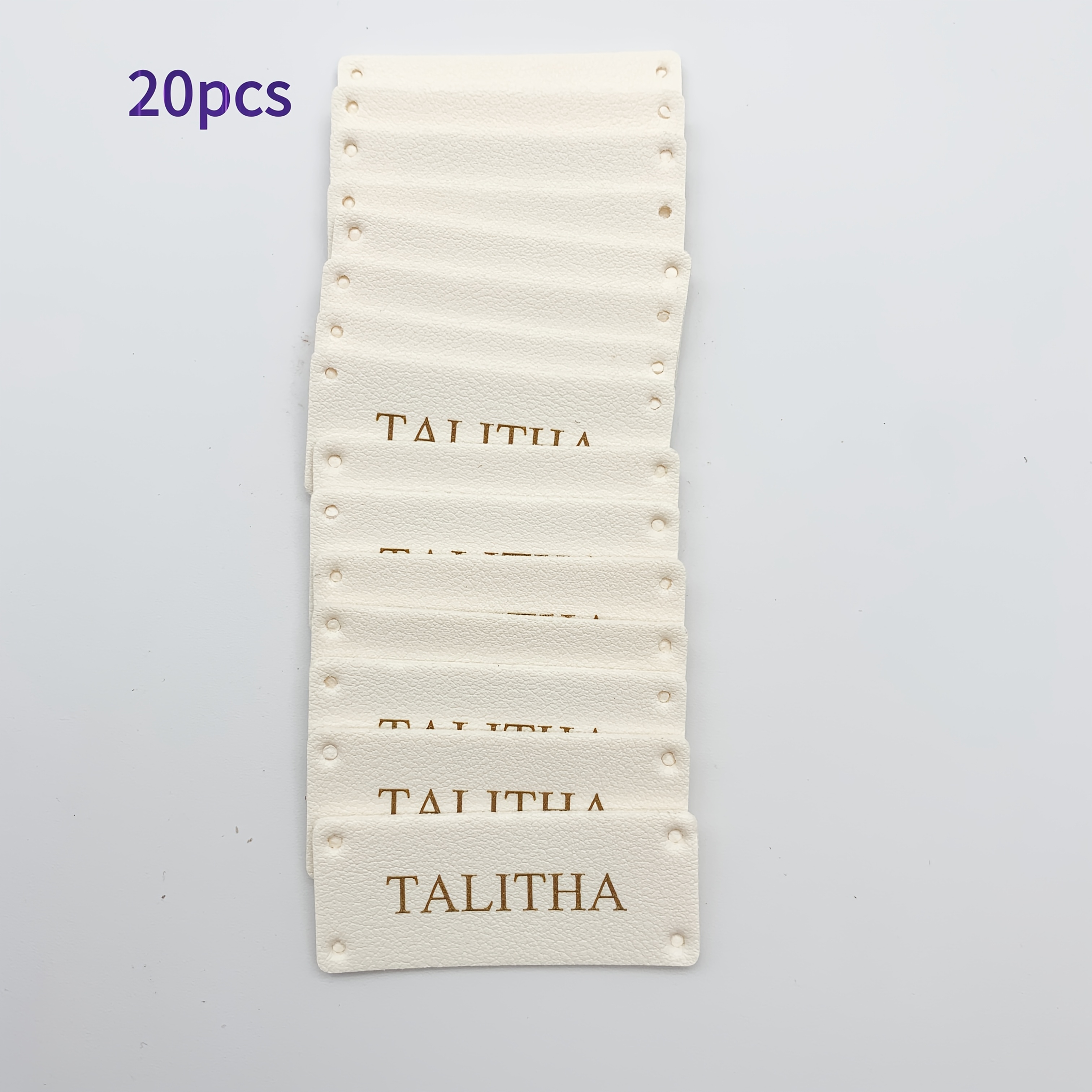 TEMU 20/40pcs Customizable Pu Leather Tags - Personalized Blank Labels With 2 Holes For , Gifts, And Packaging - Durable And Stylish Design For