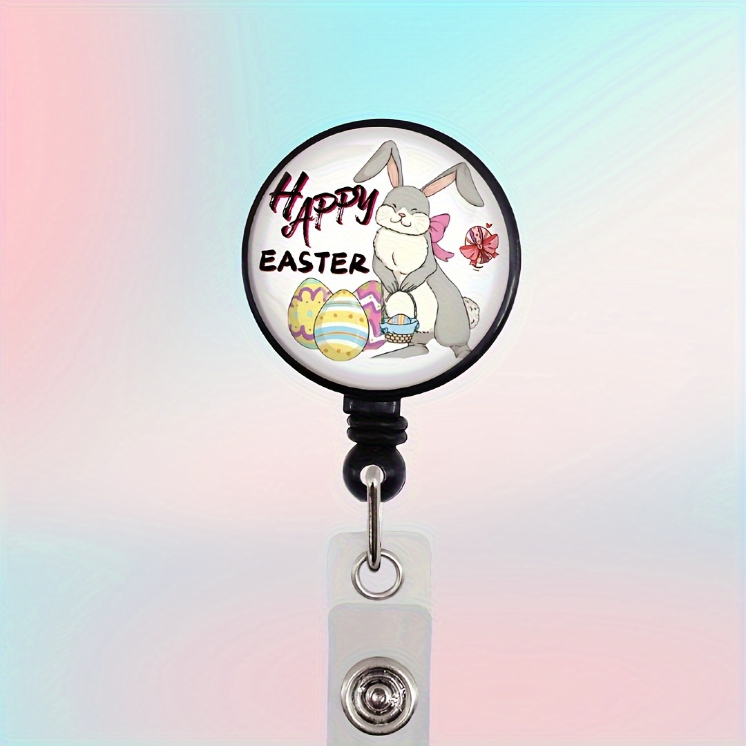 Easter Bunny Badge Reel, Easter Badge Reel, Bunny, rabbit, ID Badge Holder, Retractable Reel, Easter, Interchangeable