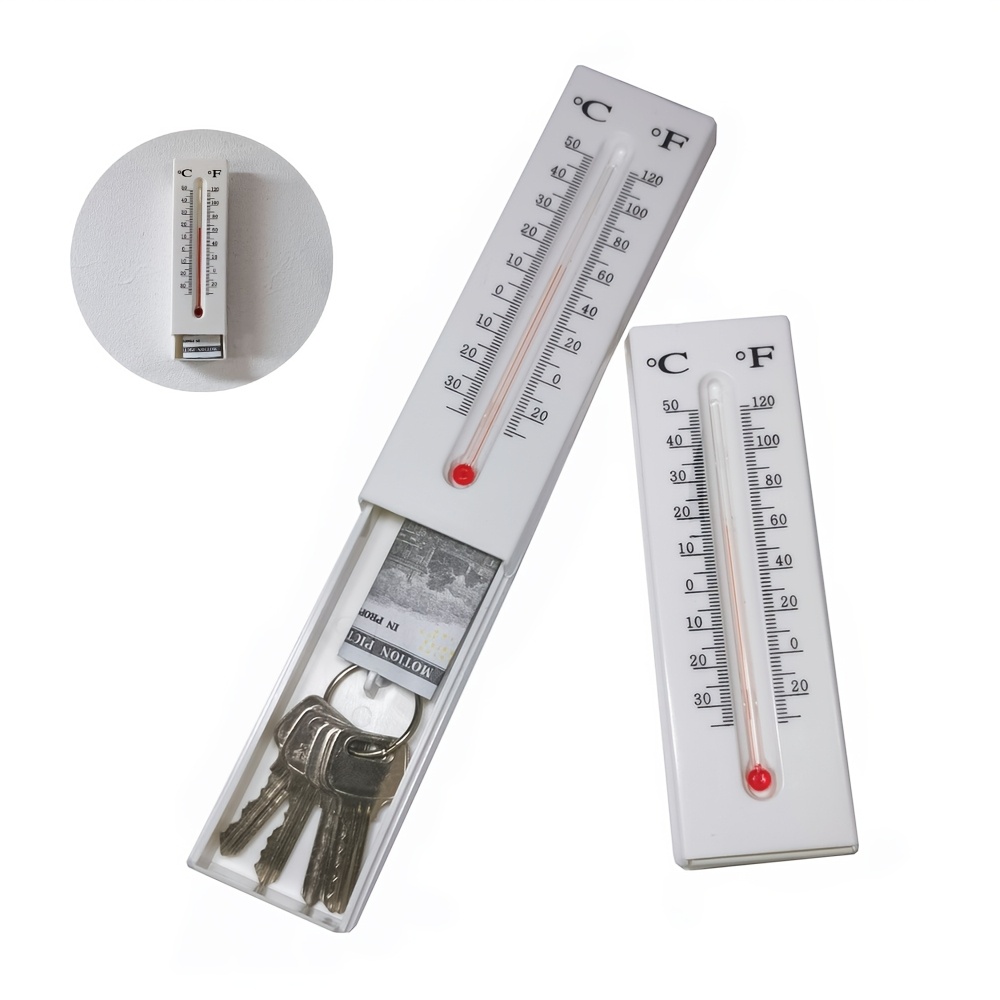 

Decorative Thermometer Key Hider - Outdoor & Office Storage Box, Non-waterproof Plastic