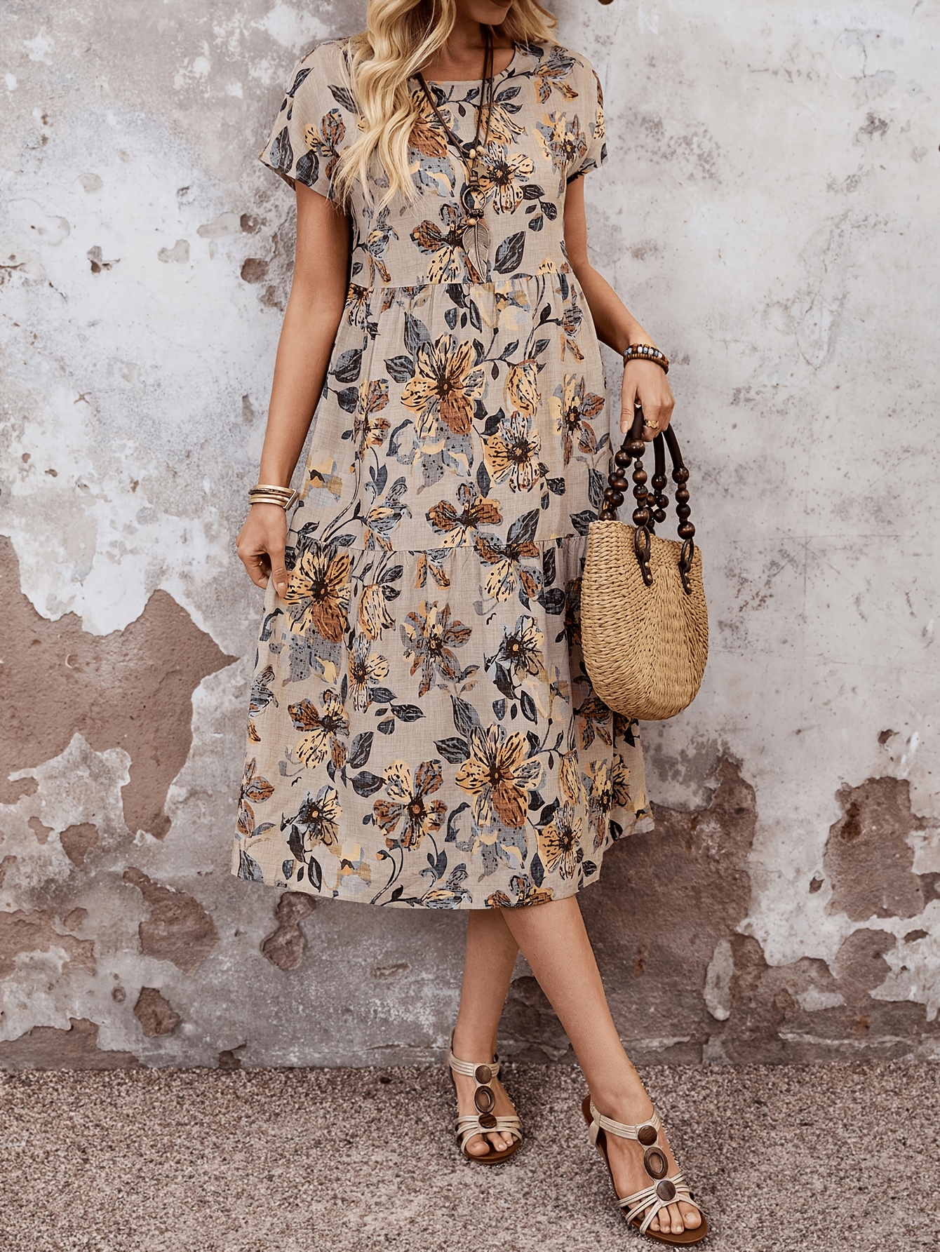 flowy beach dress with sleeves Sexy Long Sundress: Deep V Neck Bohemian Maxi Dress with Long Sleeves