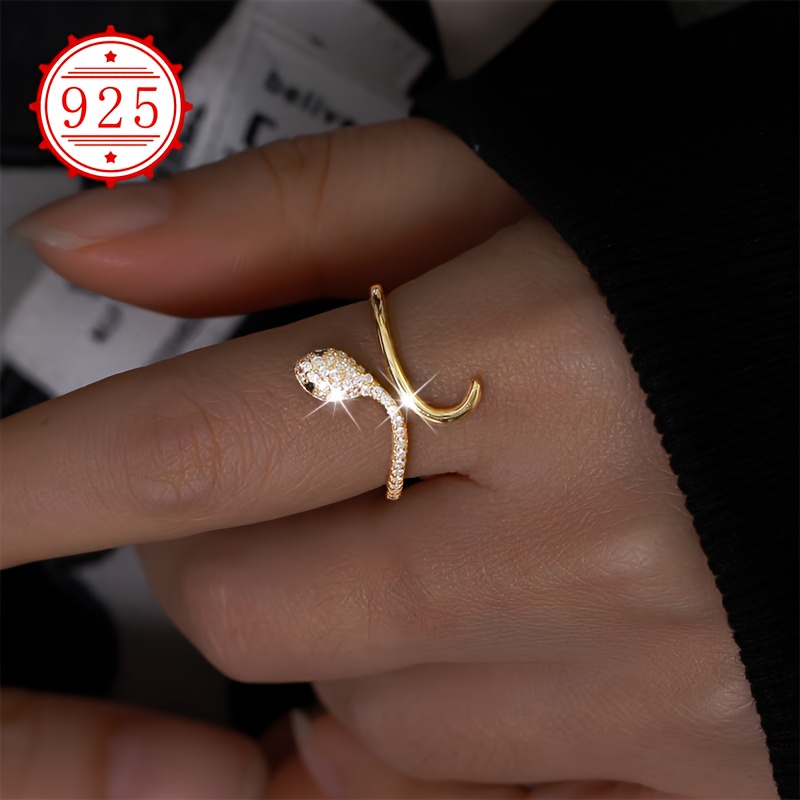 925 Silver Snake Shaped Ring, Women's Wedding Band