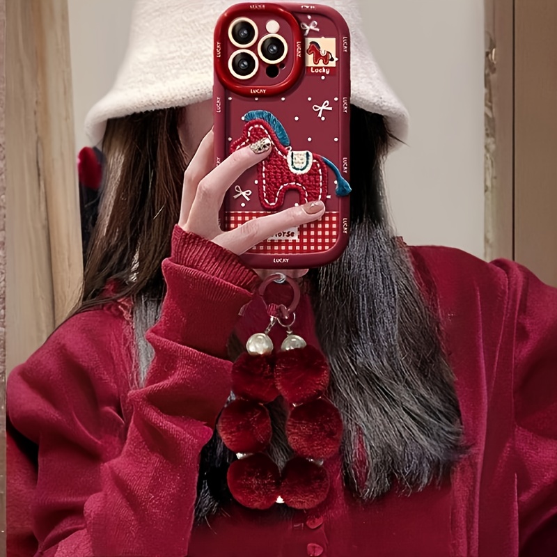 TEMU Phone Case: Three-dimensional Pattern Anti-drop Phone Case, Comes With An Autumn/-shaped Hanging Chain. Suitable For Iphone 17/16/11/13/ Plus/15