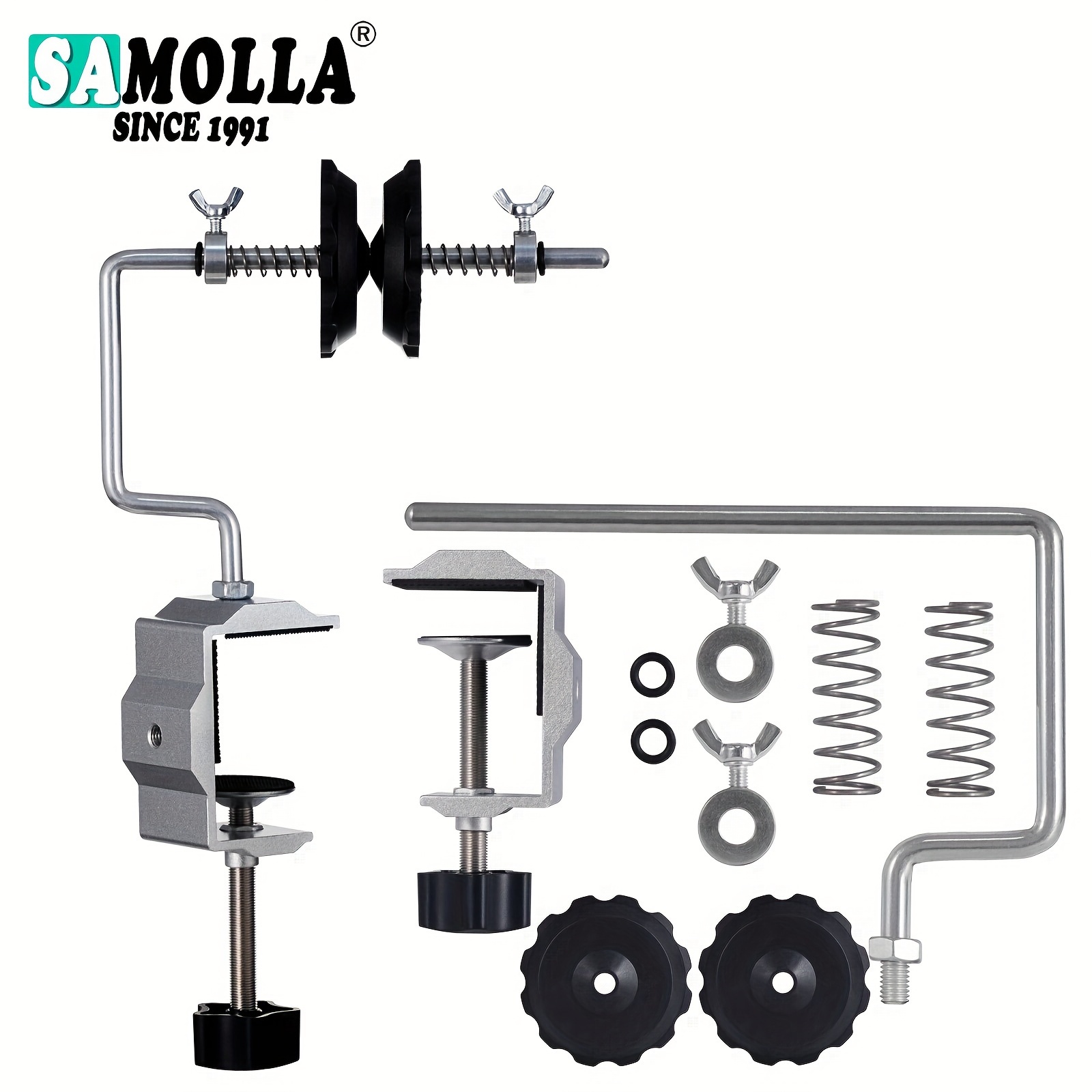 Image of Fishing Line Spooler Winder Aluminum Clamp With Clamp Fishing Reel Line Spool Spooler System Vertical Curved Sea Carp Fishing Accessories