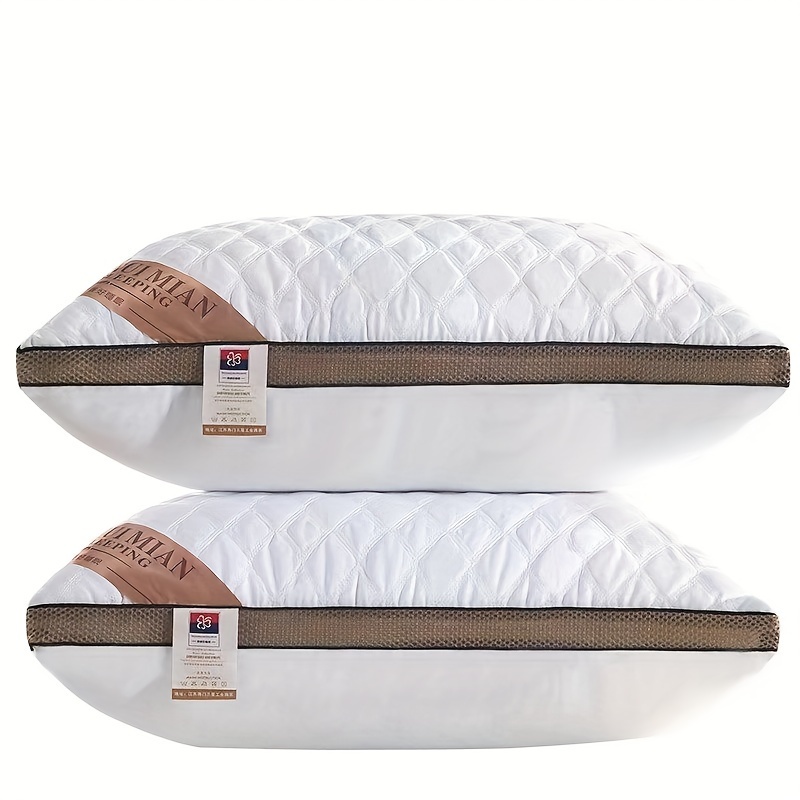 1pc 2    bedroom bedding comfortable sleeping pillow frosted quilted pillow hotel single high pillow for sleeping neck protection slow rebound pillow details 5