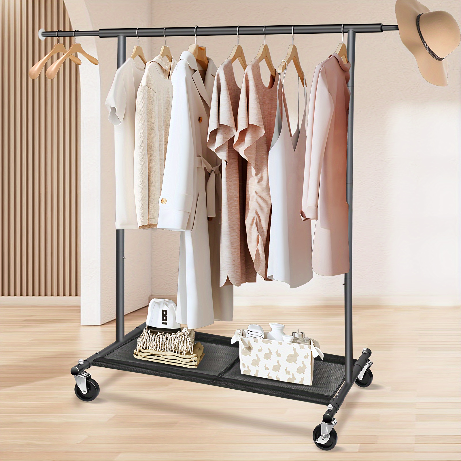 Clothes Rack Industrial Pipe Wall Mounted Closet Rod Space - Temu