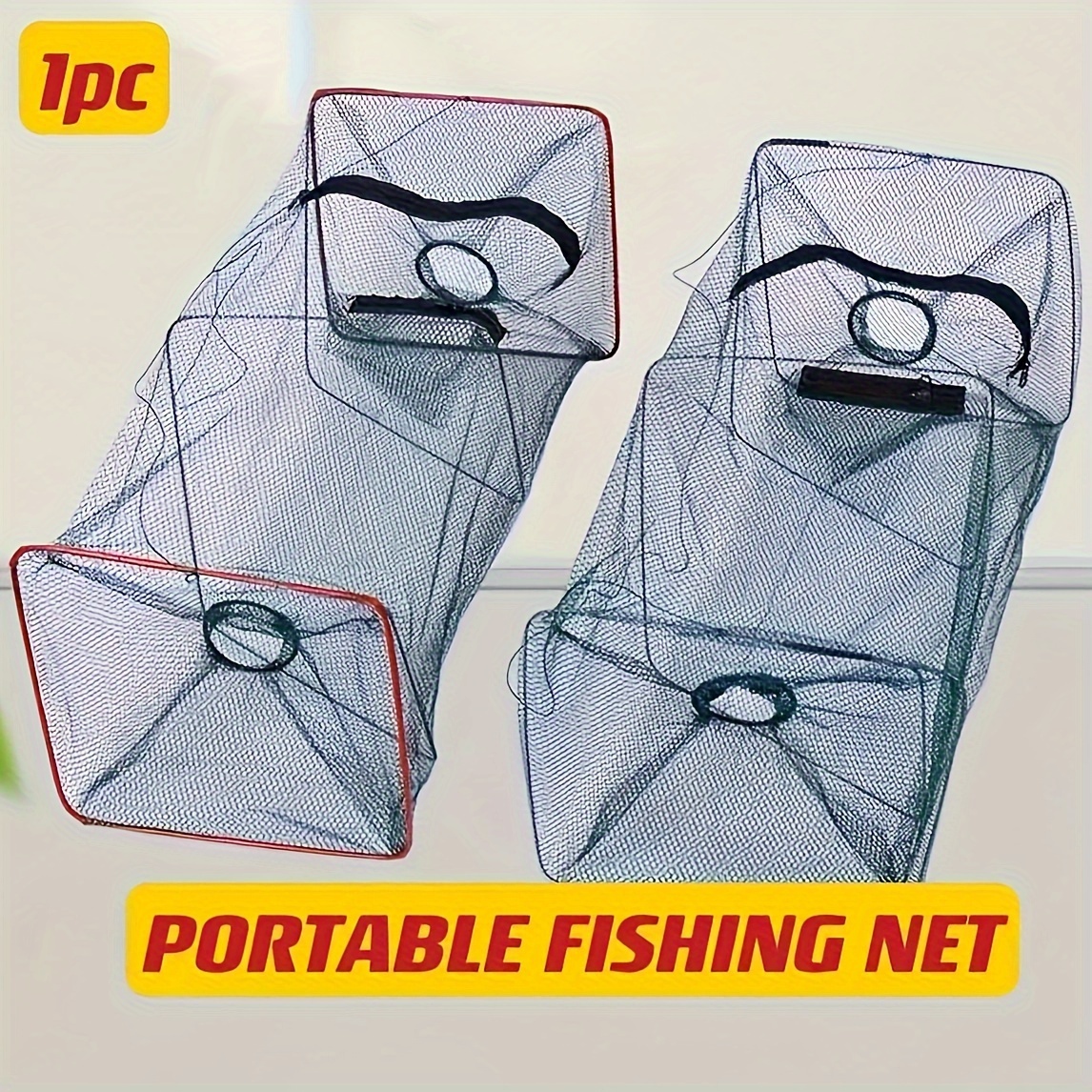 Foldable Nylon Fishing Net Zipper Opening Easy Drying Shrimp - Temu