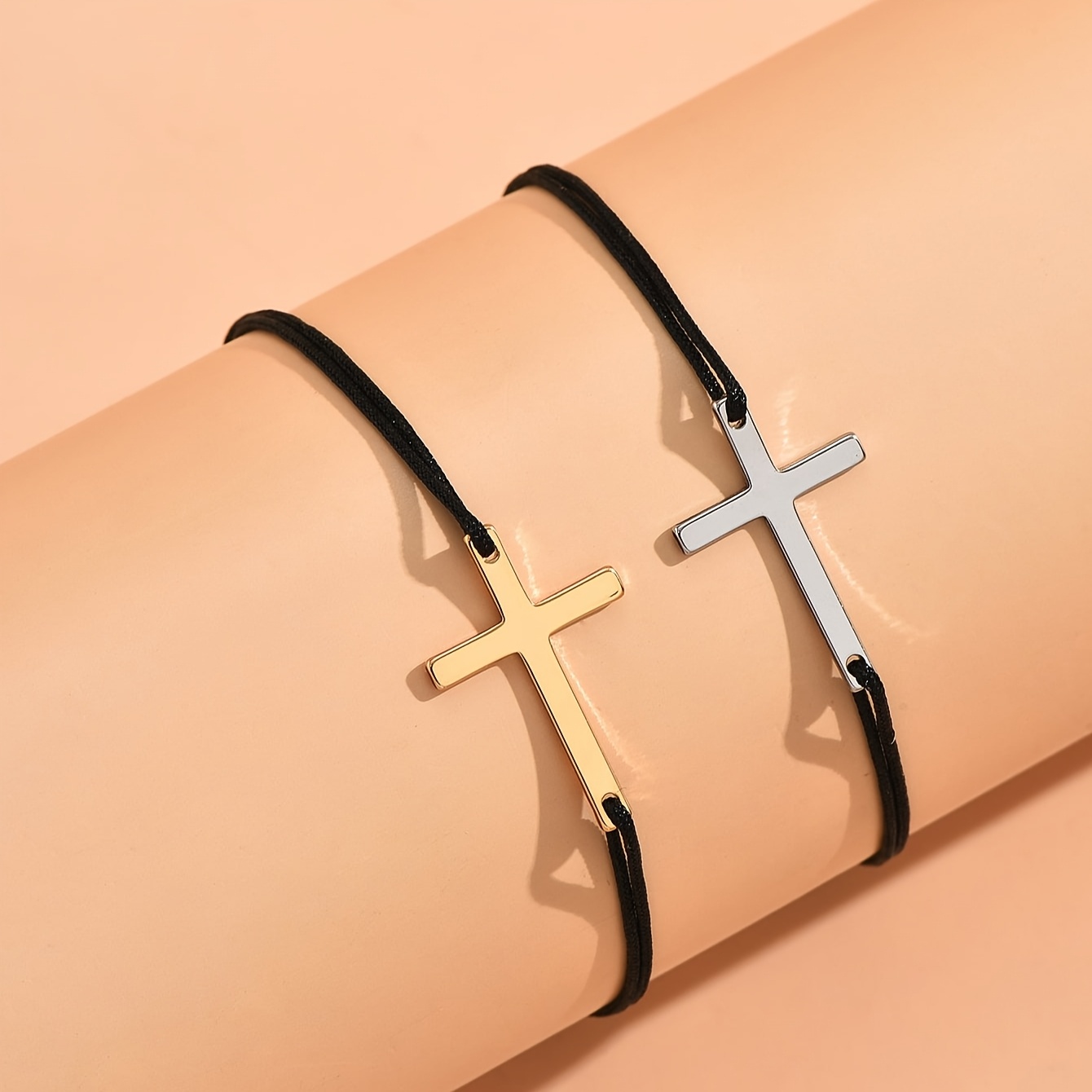 Cross Weave Adjustable Couple Bracelets Set