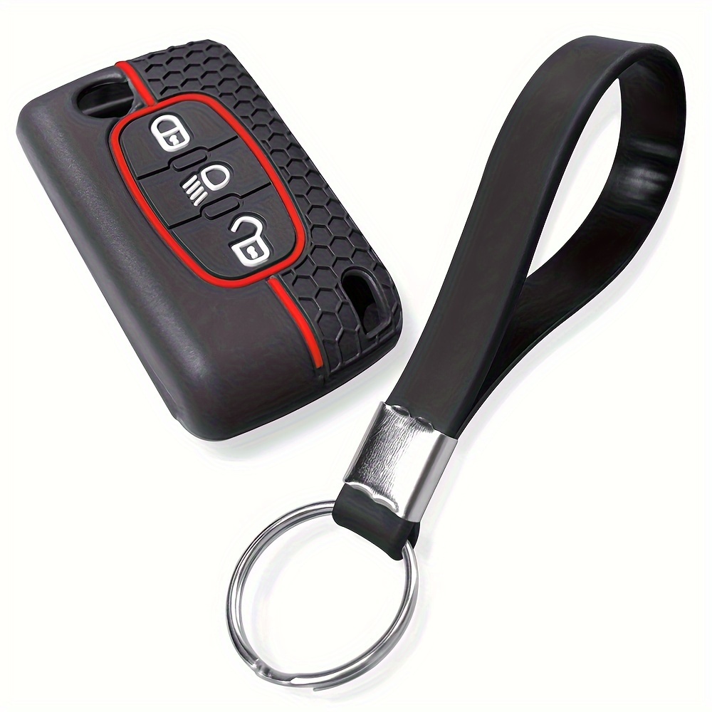E-shop 3-Knopf Silikon-Autoschlüsselhülle für , 207, 208, 307, 308, 407, 408, 607, 807, 3008, Citrien, C2, C3, C4, C5, C6, C8