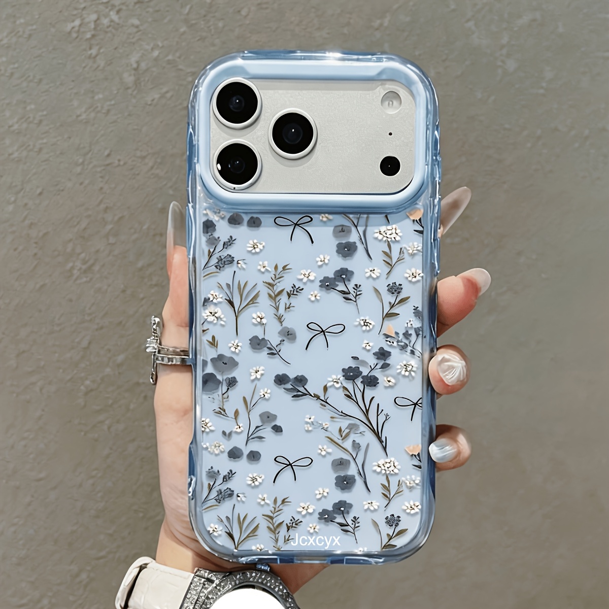 TEMU Phone Case - Phone Case: 1pc Fresh Flower Vine Blue Jelly Phone Case, Compatible With Iphone 18 17 16 15 14 13 12 11 Pro Xs Xr Xsmax Plus , Cute