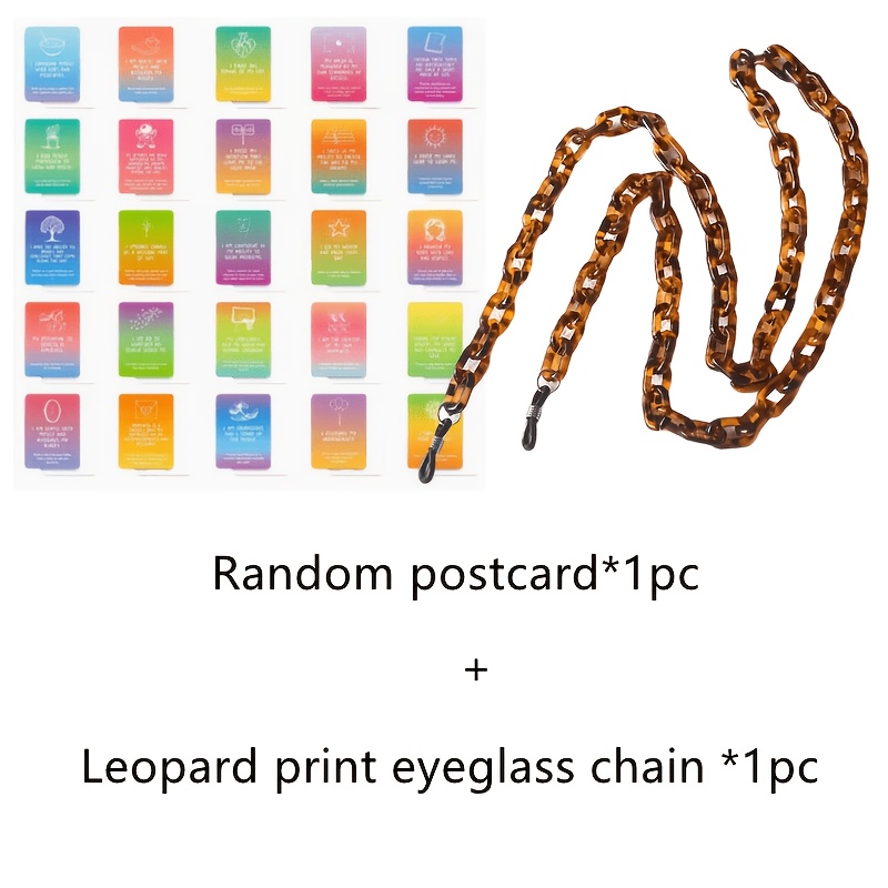 TEMU High-quality Vintage-style Eyewear Chain, Made Of Acrylic Material, With Leopard Print Design. This Is A Lady's Anti-slip Fashionable Eyewear