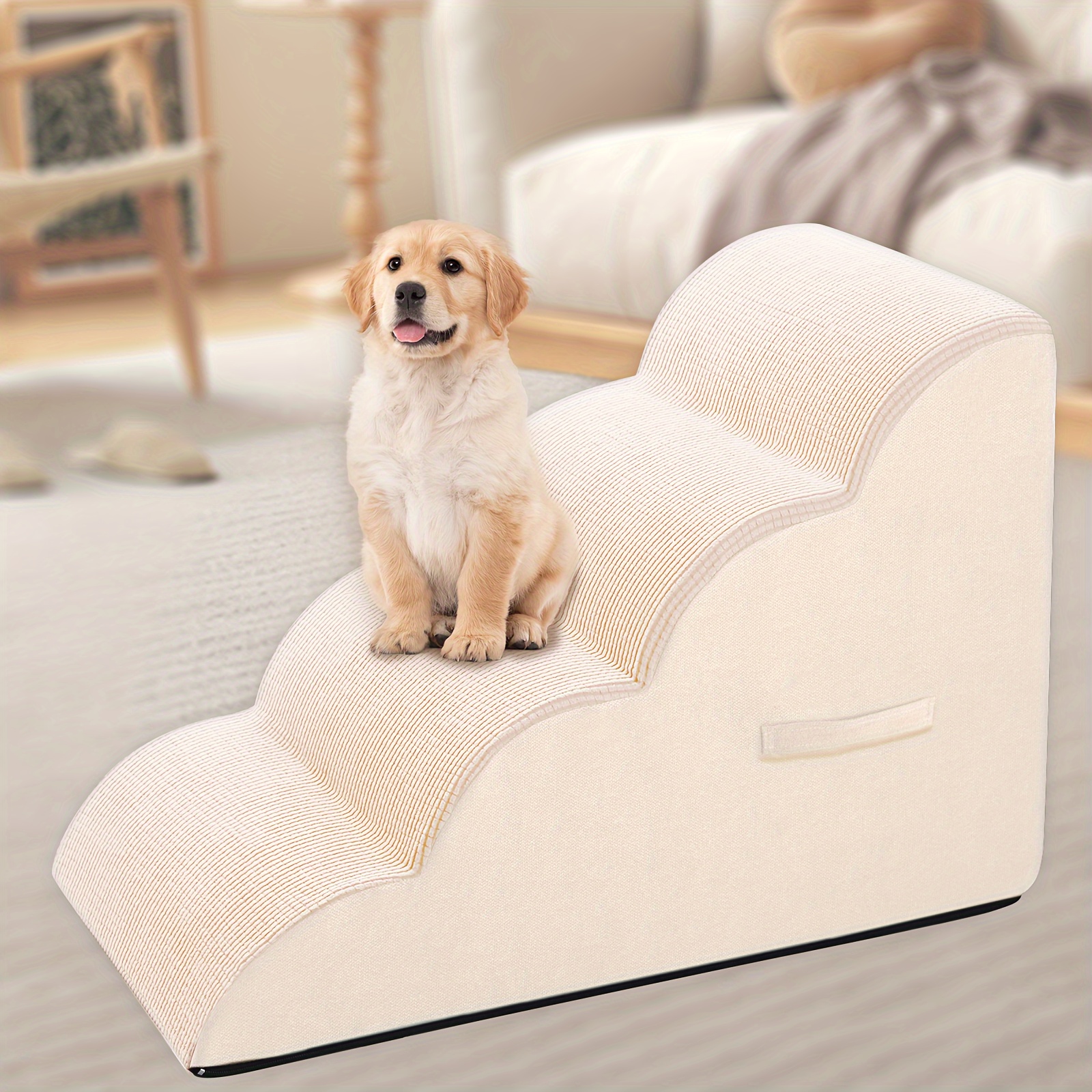 

Dog Steps For Small Dog, 2/3/4 Steps Dog Stairs Ramps For Bed, Non-slip Pet Steps, Removable And Washable Sofa Bed Ladder For Dogs Injured, Older Dogs Cats, Pet With Joint Pain