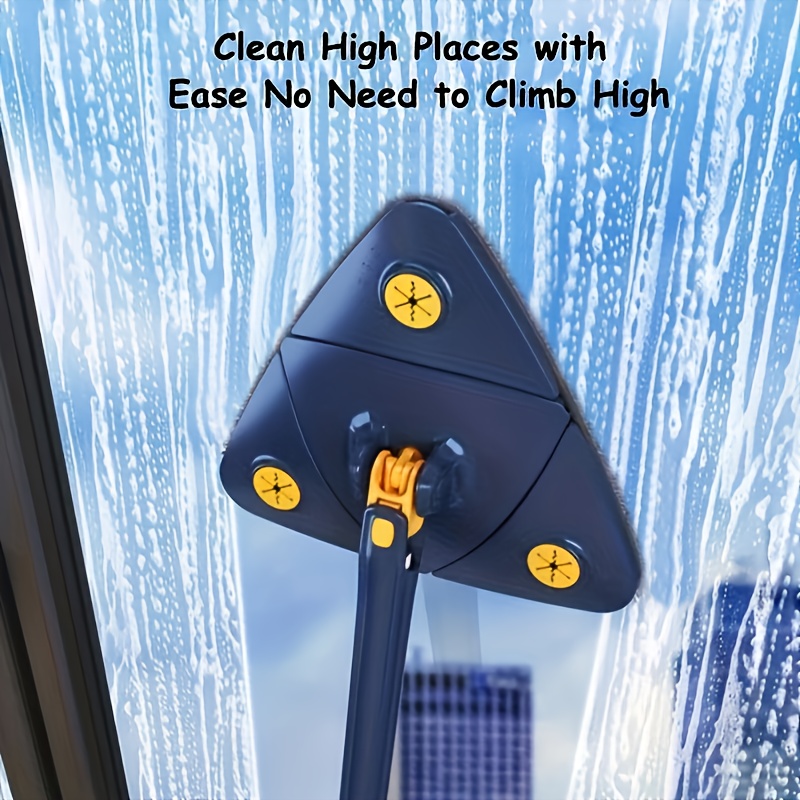 360° rotating triangular mop with 10 replacement cloths - adjustable & retractable, suitable for all , home use in kitchen, bathroom, bedroom, living room, mop for floor, bathroom cleaning, modern mop design Product details 7