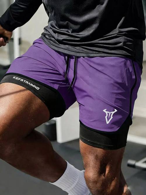 quick drying and breathable sports shorts print pattern double layer elastic fabric cool and comfortable sports pants suitable for daily outdoor travel