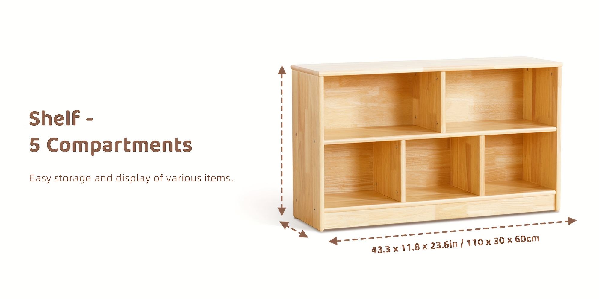 solid rubber wood shelf compartment 43 long Temu