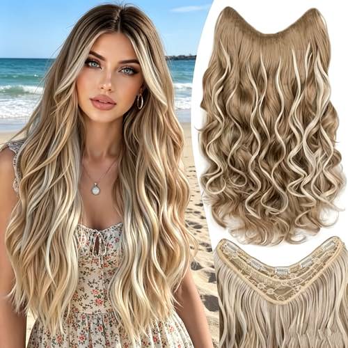 22-Inch Women S Synthetic Hair Extensions, with 5 U-Shaped Clips for Volume And Fluffy Long . Wavy Synthetic Hair Extensions Are Suitable for Music Festivals, Parties, Cosplay, Celebrations, And Everyday Use