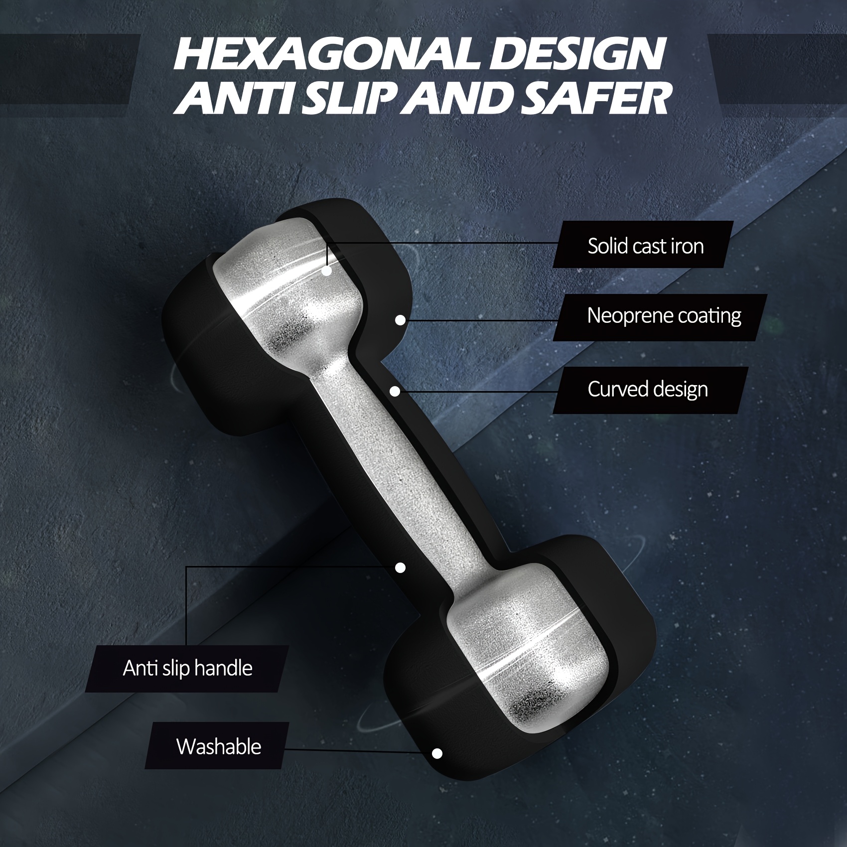 2 Sets of 10 Kg Hexagonal Dumbbells, Portable Handheld Set