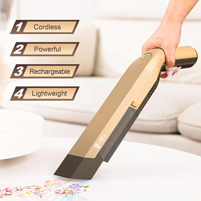 TEMU Handheld Lightweight Vacuum Cleaner, Powerful Suction Hand Held Cordless Vacuum, 2 Speed Adjustable, Portable For Kitchen, Sofa, Bedroom, Car