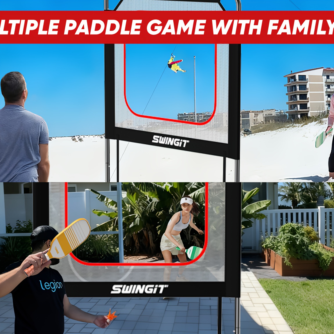 Original Indoor/Outdoor Racket Game Suitable for Family - Multi-Generation Sports with -to-Learn Rules, Indoor/Outdoor Use for & Seniors - Equipment for Christmas, New Year, Mother'/Father' Day Gifts () - Similar to Badminton,