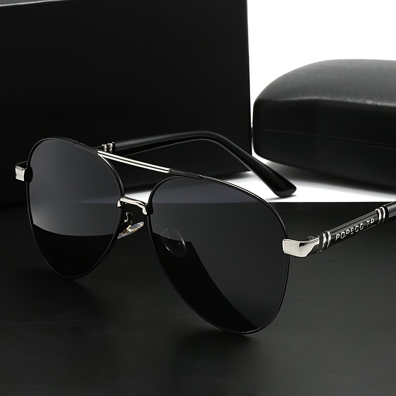 Classic Solid Black Frame Sunglasses for Daily Commuting