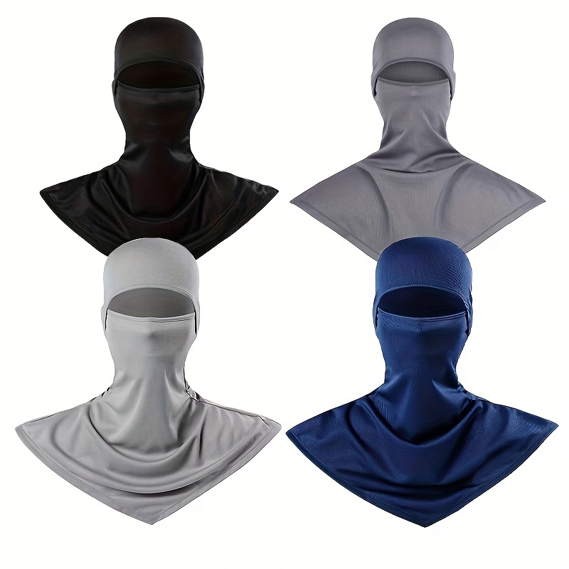 

4pcs Fashion And Breathable Baraklava Hat Mask, Long Neck Cover Suitable For Men Outdoor Sports Sun Protection Neck Cover