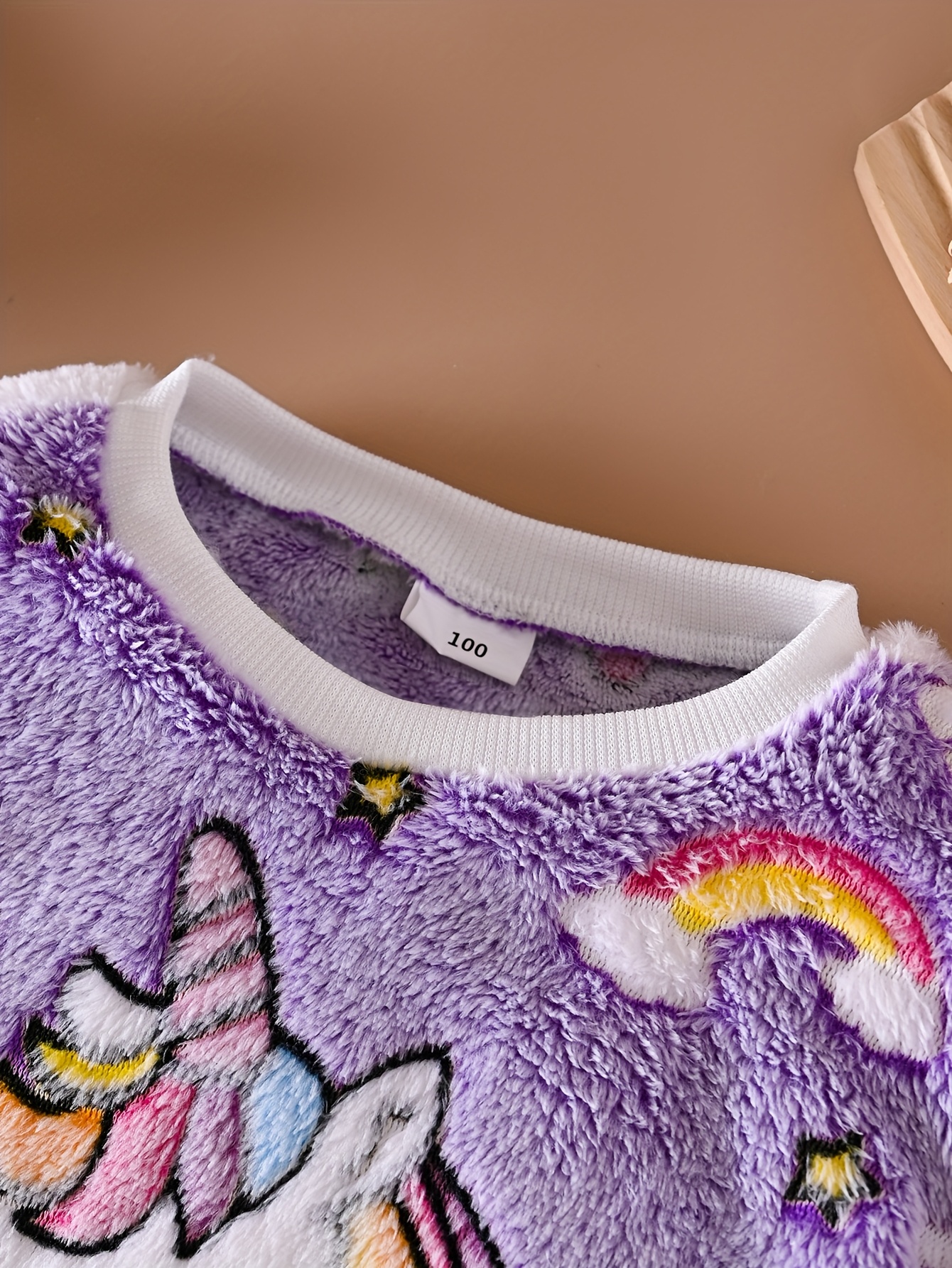 Girls' Fleece Warm Pullover & Plush Spliced Pants Set