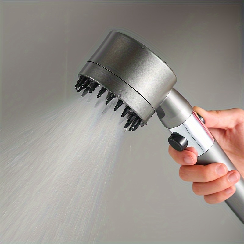 

1pc Bathroom Pressurized Handheld Shower Head, (without Shower Hose), 3 Modes Adjustable Water Output Shower Head, Round Massage Shower Head, Bathroom Hardware, Bathroom Accessories