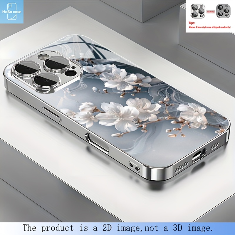 TEMU Phone Case - 2d Flat Printing Pattern Tempered Glass Phone Case, Suitable For Iphone 17, 17 Air, 16, 16e, 13, 12, 14, 15 Pro, Plus, Pro Max,