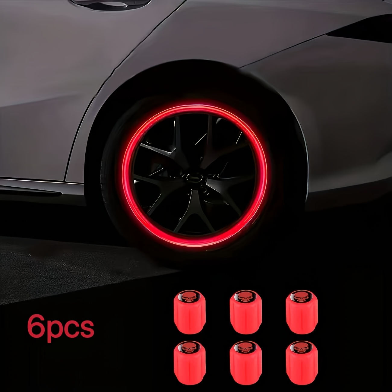 TEMU Tapones de válvula rojos prémium que en , recién actualizados, juego de 6, ajuste universal para varios vehículos, tapones de válvula geniales