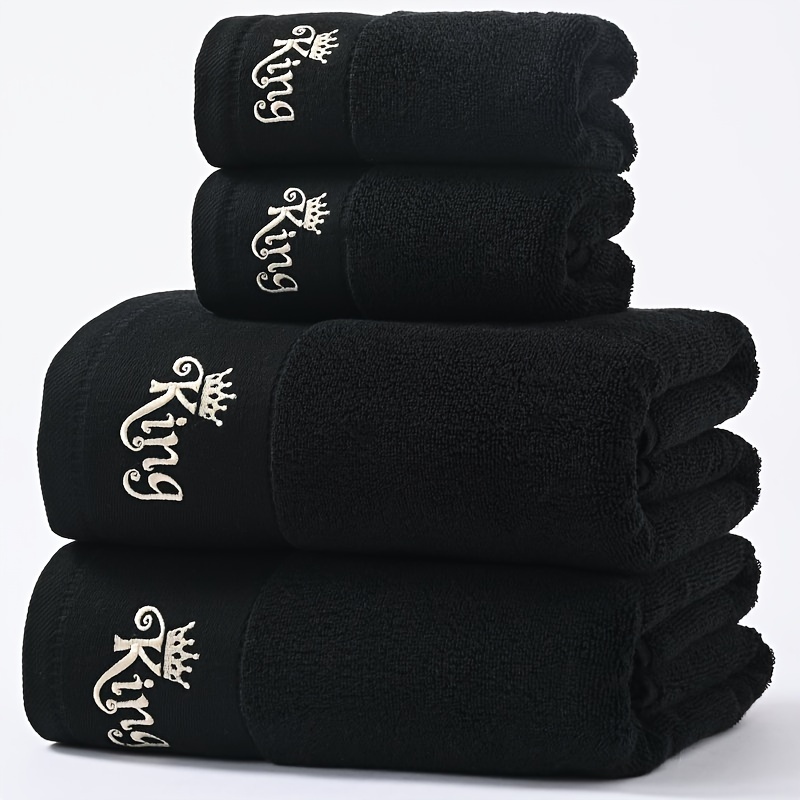 

2pcs Embroidered Towel Set, Household Cotton Towel, Soft Hand Towel Bath Towel, Bath Linen Sets, 1 Bath Towel & 1 Hand Towel, Bathroom Supplies, Great Gift For Valentine's Day