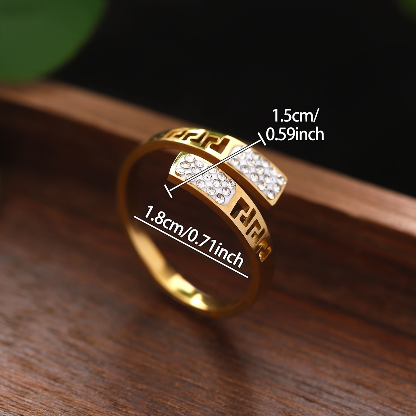 Vintage Inspired Rhinestones Stainless Steel Ring
