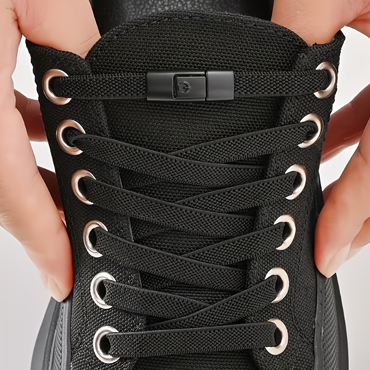 TEMU 2 Paires de Lacets Élastiques Nœud – à Verrouillage Rapide, Lacets Élastiques Fixes Nœud, Très Adaptés aux Baskets et Chaussures Décontractées,