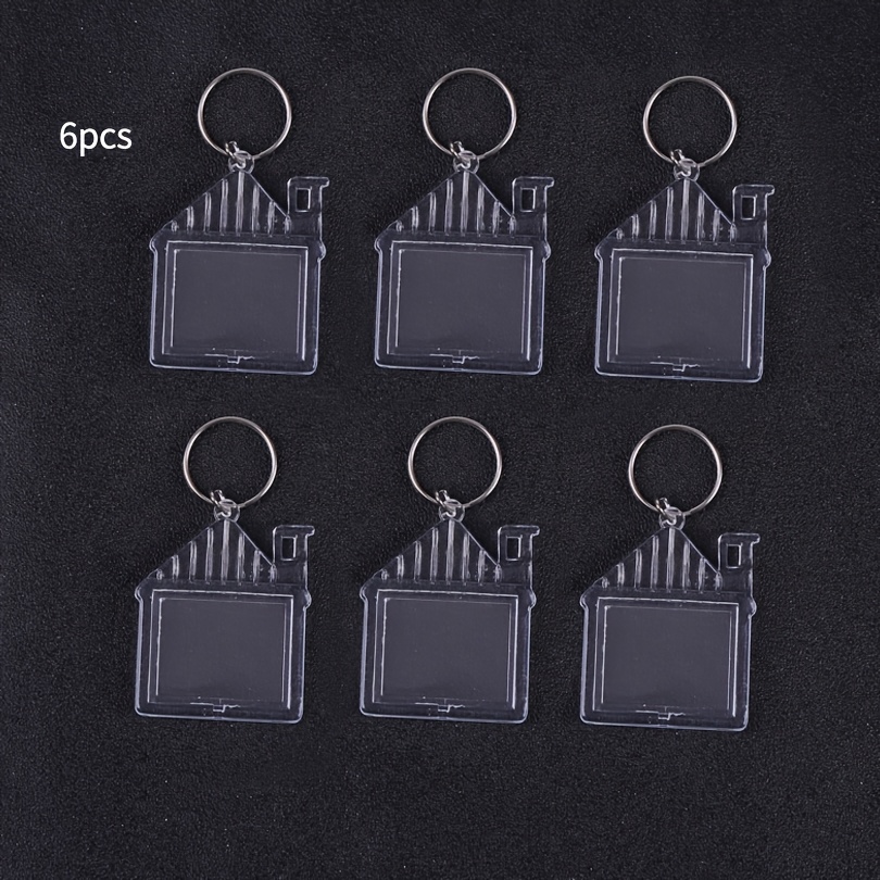 TEMU [2d Flat] [2d Flat] Set Of 6 House-shaped Acrylic Keychains, Featuring A Stylish And . Keychain Decorative Additions Suitable For Family, , And