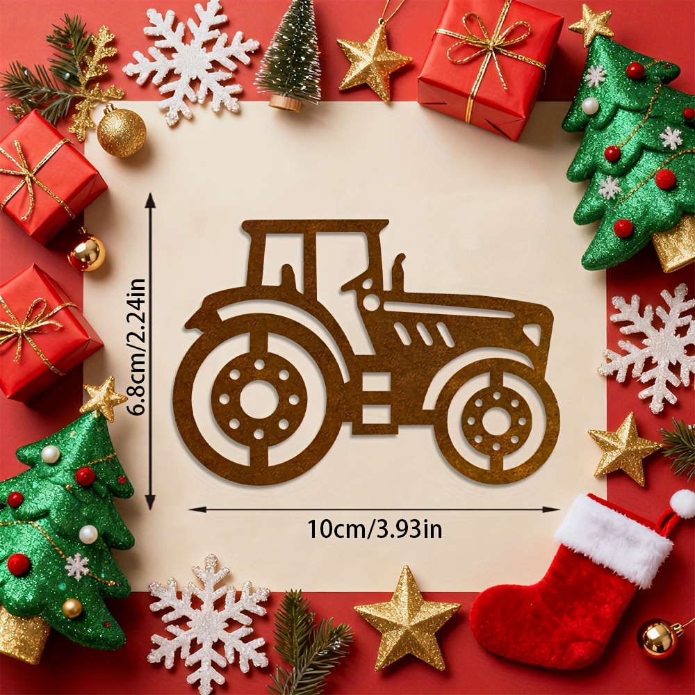 TEMU 1 stuks smeedijzeren tractor ornament in vintage-stijl om op te hangen - een roestige metalen decoratie voor indoor vakantiehuisdecoratie,