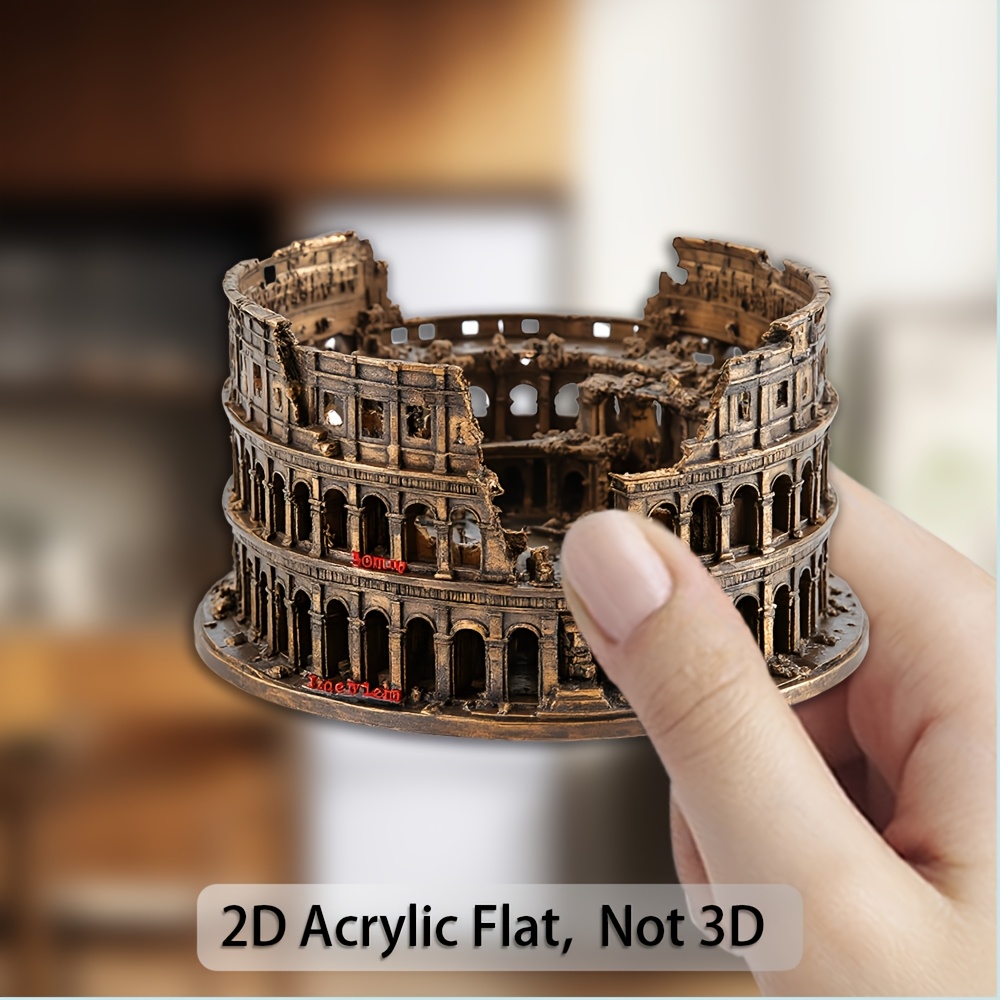 TEMU del 1 pz Adatta per Appassionati di e dei Italia - Calamite da Frigorifero a Tema Vintage Roma Italia con Base Magnetica in Acrilico/Gomma,