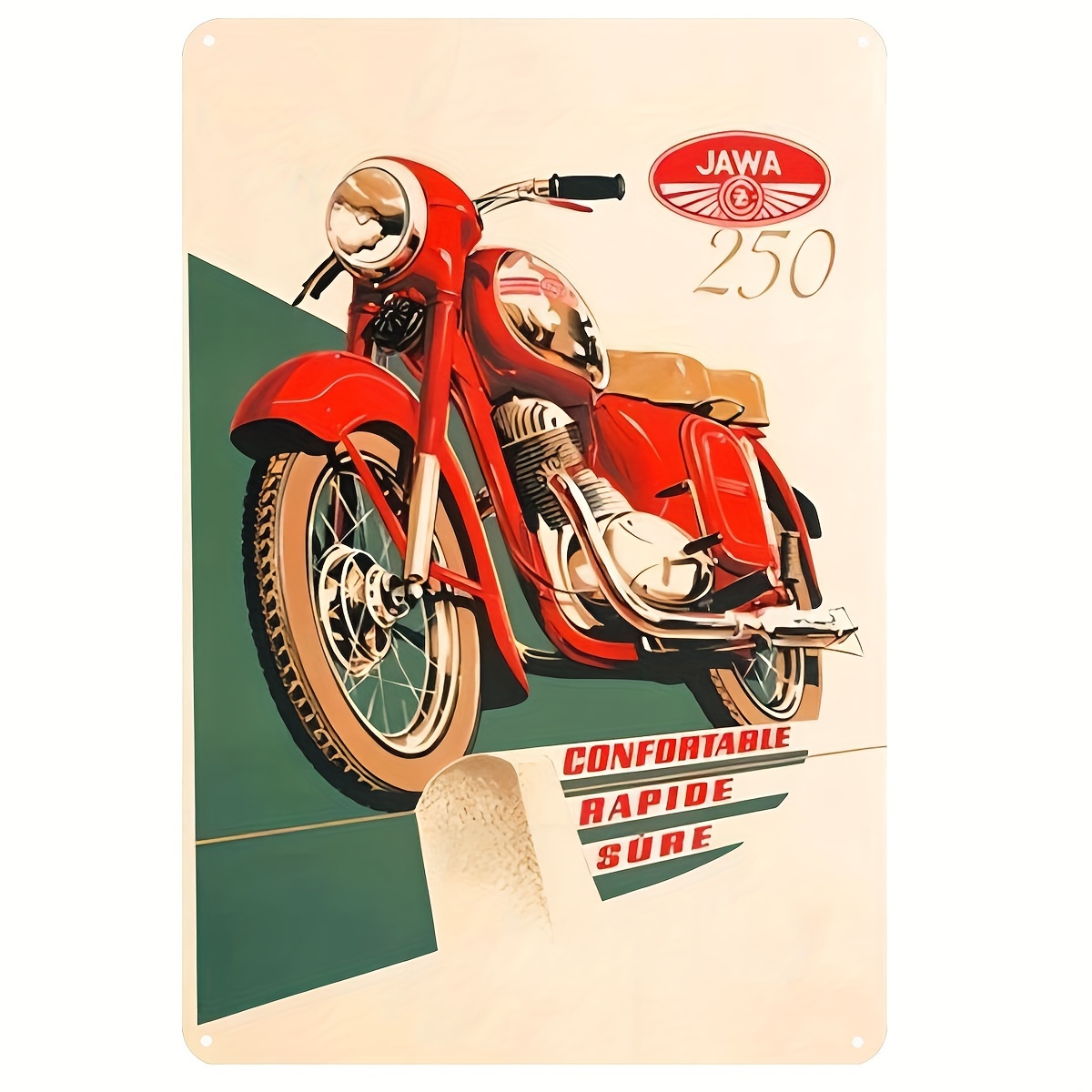 

Jawa Motorcycle Vintage Metal Tin Sign (8"x12") - Perfect For Man Cave, Garage, Or Farmhouse Decor
