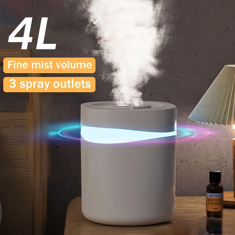 

Mommed 4l Humidifier & Aroma Diffuser - Usb Powered, -fill Design With 3 Spray Outlets For Bedroom, Living Room, Office For Winter