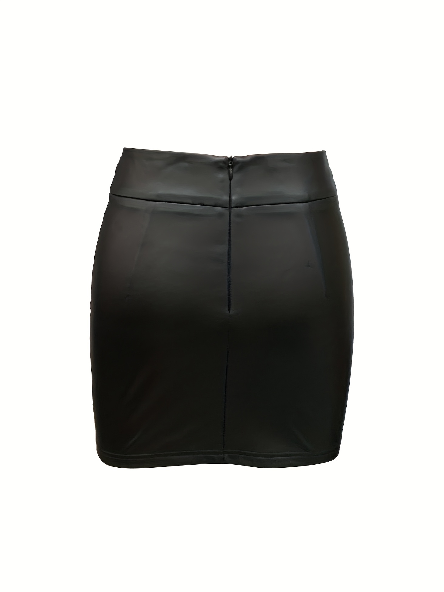 Women's Elegant Bodycon Skirt Solid Black Stretchy Pencil Skirt with  Zipper Closure, Machine Washable 3-Season Versatile Short Skirt for Casual 