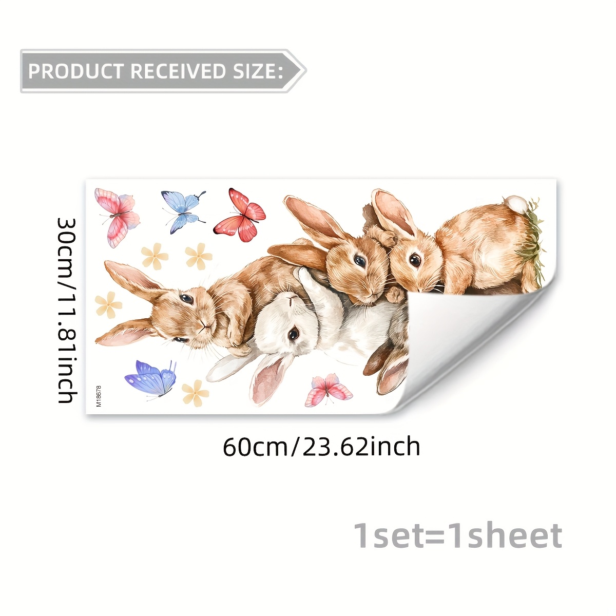 A Small Bunny Stacking Game Wall Sticker For Home, Sofa, Entryway, Bedroom, Living Room Decoration, Self-adhesive Background Decal