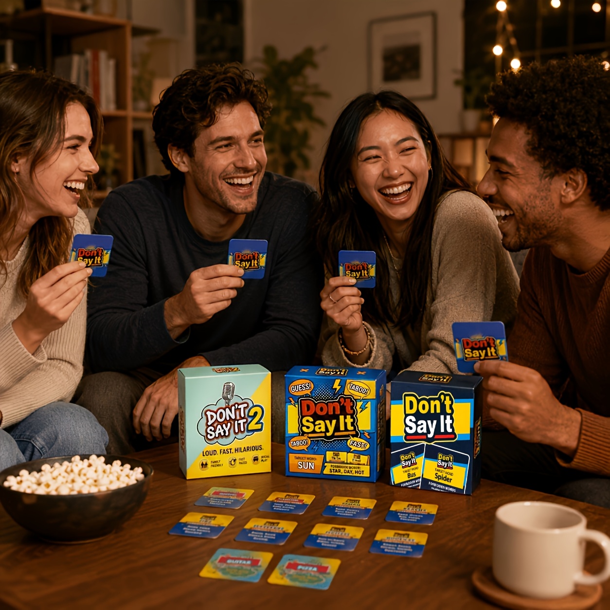 3pcs Don't Say It Hot Party Cards, Premium Word Game