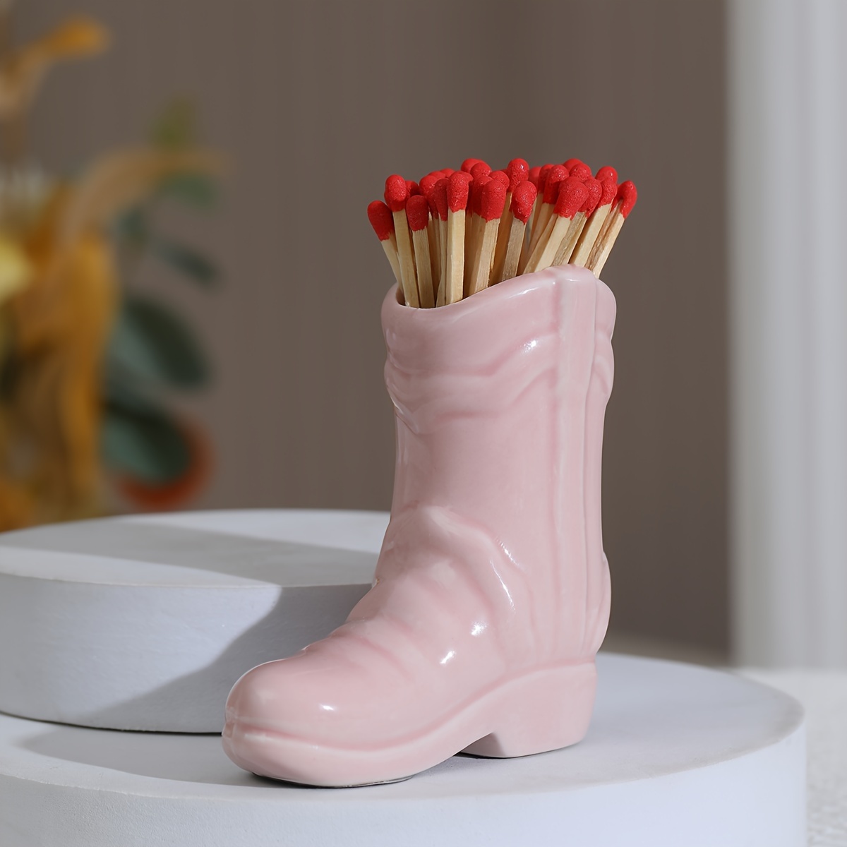 1pc Of Creative Long Boot Matchbox, Match Can, Matchbox, Match Storage Box, A Easy Decorative Small Ornament For Room
