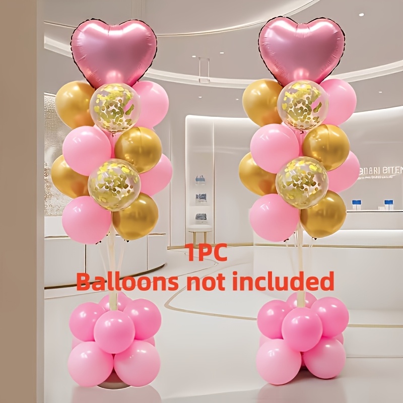 Image of 1pc 62.99 Inches Balloon Column With Sturdy Pp Stand And - Easy To Assemble, Reusable, Suitable For Weddings, Graduation Parties, Home And Garden Decor, Balloon Stand Kit With (balloons Not Included)