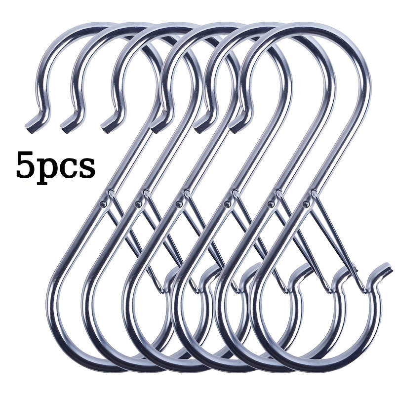 TEMU 5pcs Hooks, Maximum Load-bearing 40kg Windproof, Suitable For Kitchen And Balcony Hooks, No Punching Installation. Ideal For Bedrooms, Perfect