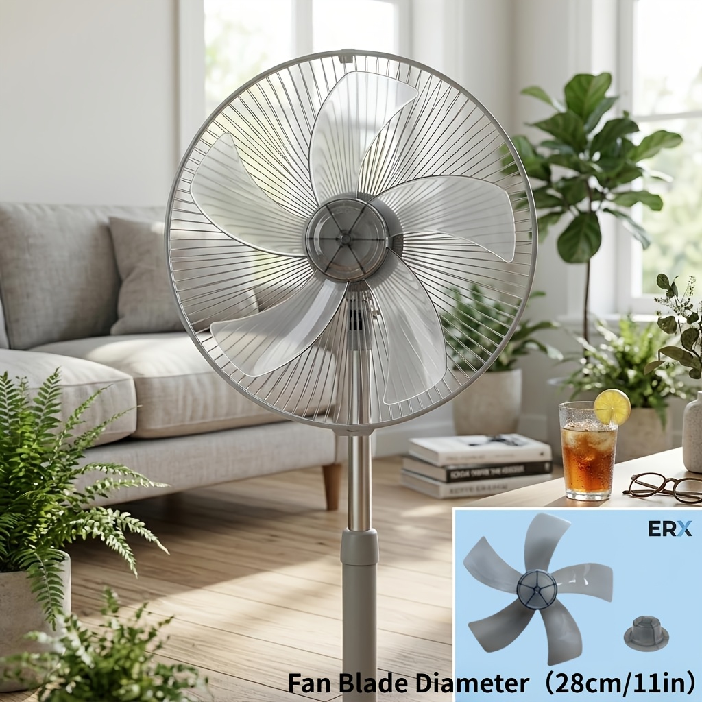 TEMU Pala de repuesto para ventilador, plástico AS, accesorio de ventilador de ruido y resistente a altas temperaturas con de tuerca para ventilador