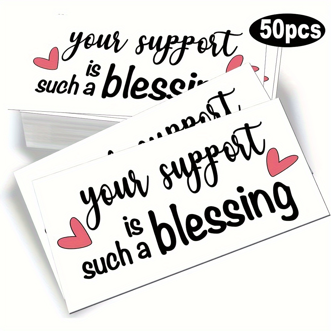 

50pcs Mini ' Is A ' Thank You Cards For Business - Customer Appreciation, Small Business Packaging Inserts