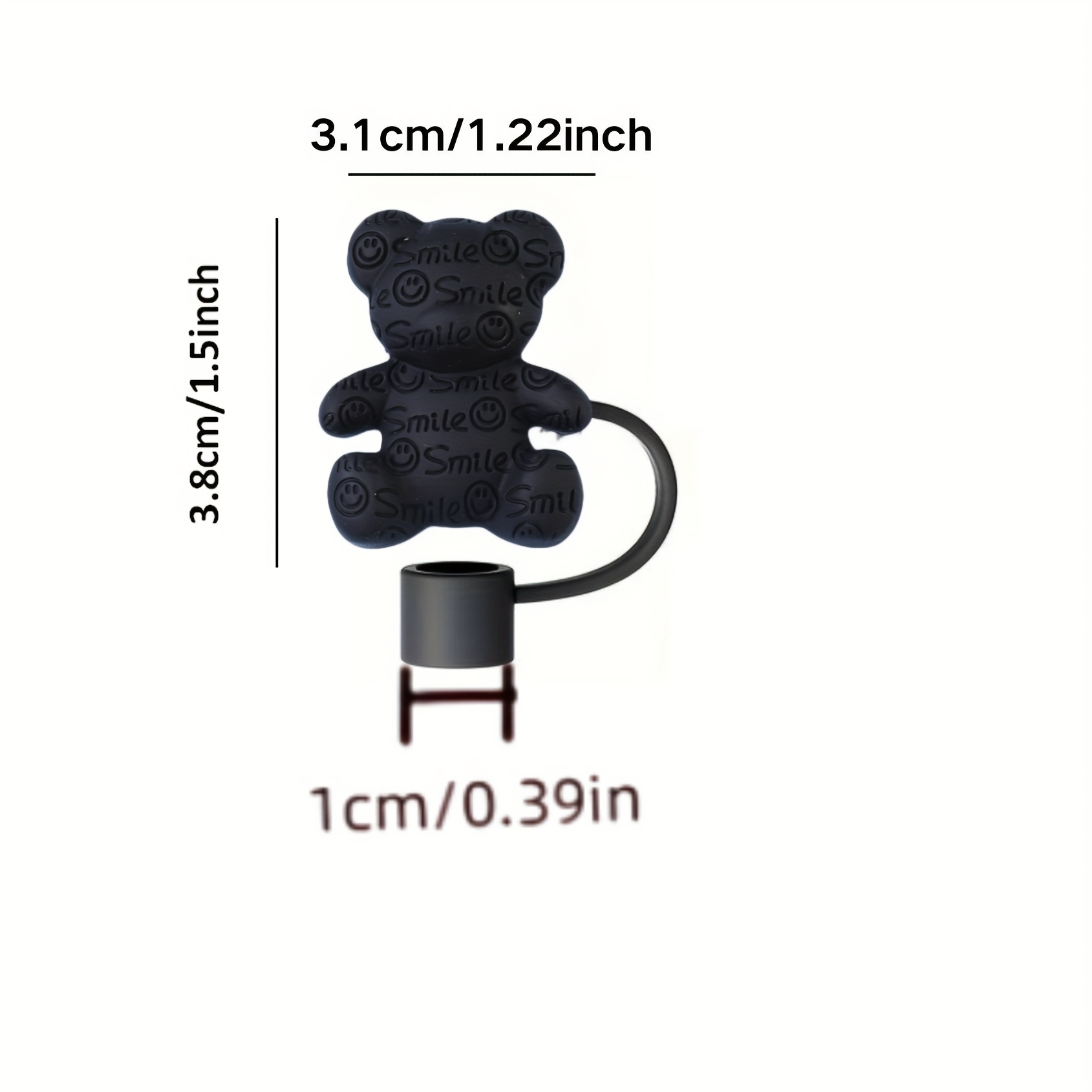 juego de accesorios para botella de agua con diseño de oso, 5 piezas -   tapas para  ,  , base y colgante de  , compatible con botellas estándar (vaso no incluido) detalles 3