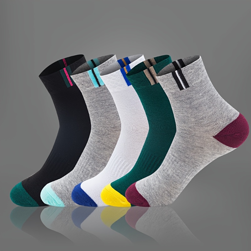 

6 Paires de Chaussettes Homme Tendance à de Couleur, Chaussettes Confortables et Respirantes pour Hommes pour Port Extérieur Toutes