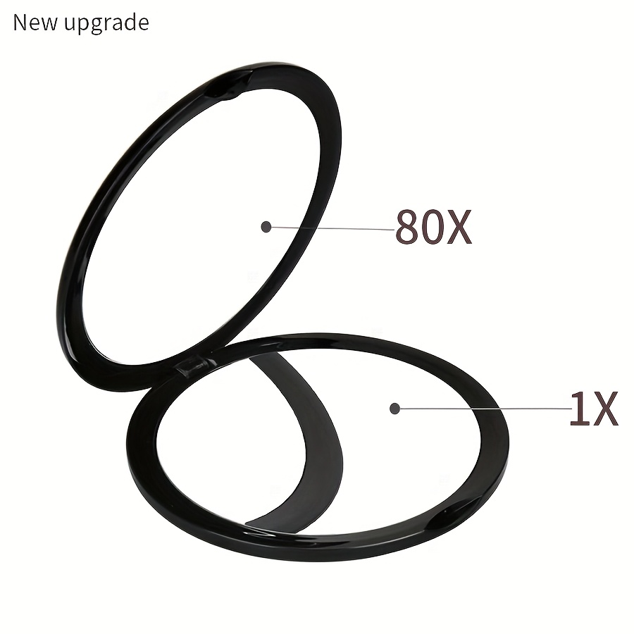 TEMU Circular Folding Magnifying Glass 80x High-definition Makeup Mirror, High Appearance Level, New Upgraded 4-inch Diameter Portable Travel