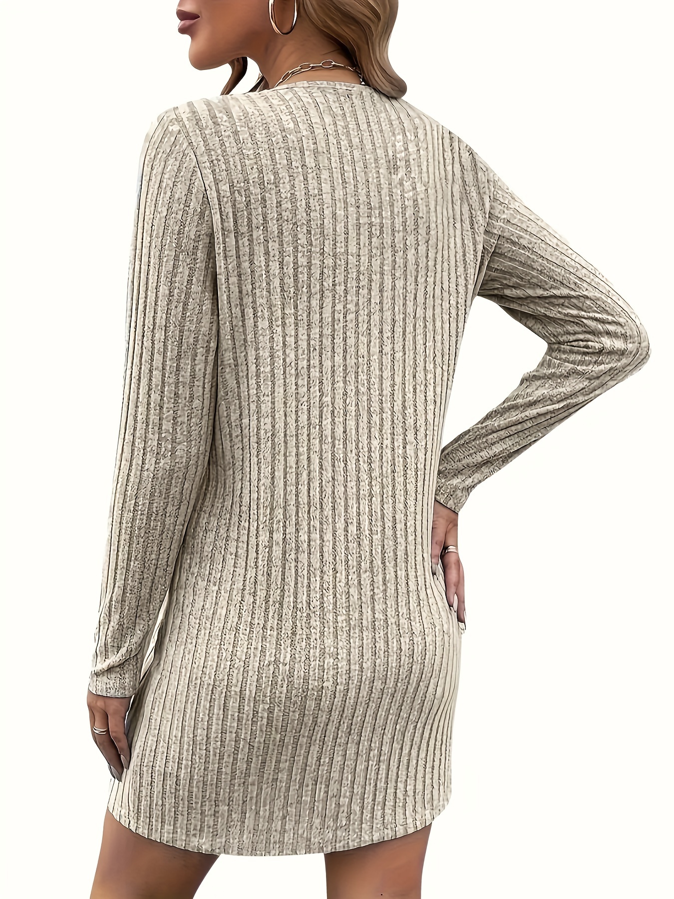 womens elegant bodycon dress long sleeve knee length formal - Temu United  Arab Emirates