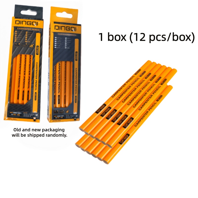 (12pcs) Hb Carpenter Pencils Perfect For Construction Marking & Professional Drawing, Precise Labeling For Woodworking Projects. Stylish Design, High Quality And . Random Packages .