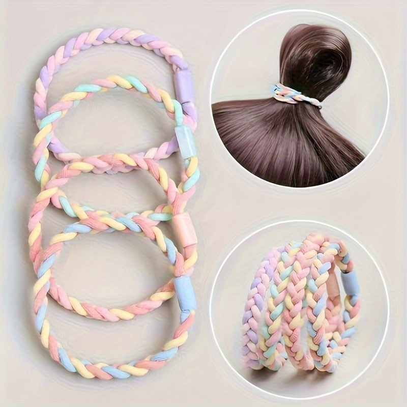 

Pastel Braided Hair Ties - Durable, Elastic, And Stylish For All Ages